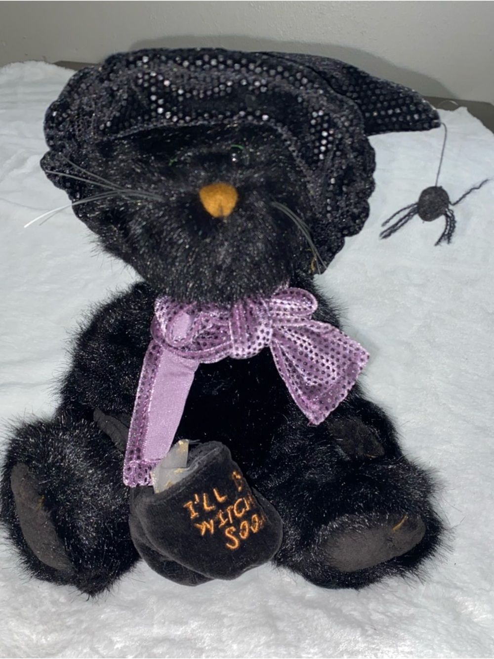 Boyds Bear Halloween Black Cat Witch Zelda WItchypuss Hat Plush stuffed animal